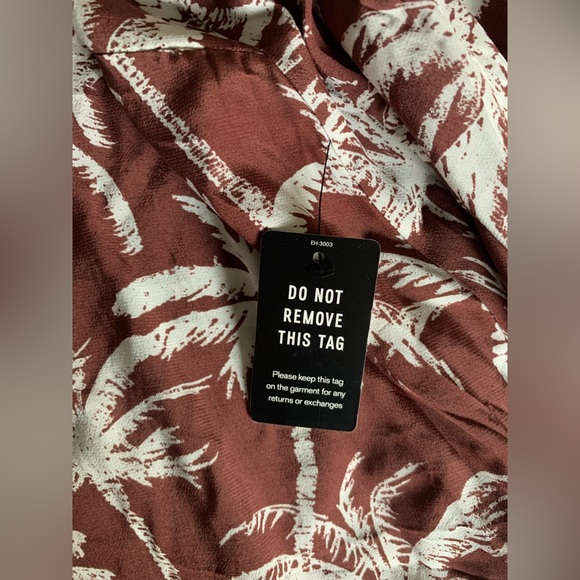 Express Printed Ruffle Hem Oversized Shirt Dress - Picture 8 of 8